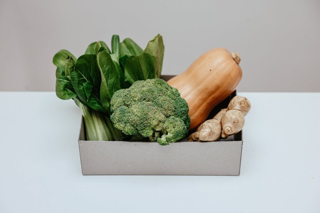 fresh vegetables in a box